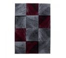 Tapis Entrée 80x150 Tissé Rouge Et Gris Rectangle Motif Géométrique Sipur