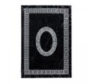 Tapis Entrée 80x150 Tissé Noir Et Blanc Rectangle Motif Baroque Sapuri