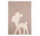 Tapis Enfant 120x170 Tissé Beige Et Blanc Motif Animaux Bambi