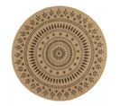 Tapis Rond 120x120 Rond Jute Art 6 Beige, Noir