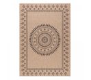 Tapis Extérieur 120x170 Tissé Kilim Beige Et Noir Jute Art 6