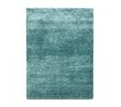 Tapis Longs Poils Shaggy 120x170 Rectangle Tissé Bleu Et Turquoise Motif Uni