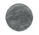 Tapis Longs Poils Shaggy Ø120cm Rond Tissé Gris Motif Uni Uni B