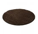 Tapis Shaggy 80x80 Rond Uni L Marron