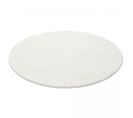 Tapis Poils Longs Shaggy Ø120cm Rond Tissé Crème Motif Uni Uni L