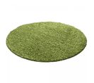 Tapis Poils Longs Shaggy Ø80cm Rond Tissé Vert Motif Uni Uni L