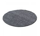 Tapis Poils Longs Shaggy Ø80cm Rond Tissé Gris Motif Uni Uni L