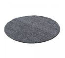 Tapis Poils Longs Shaggy Ø120cm Rond Tissé Gris Motif Uni Uni L