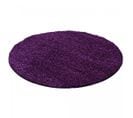 Tapis Poils Longs Shaggy Ø80cm Rond Tissé Violet Motif Uni Uni L