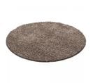 Tapis Shaggy 160x160 Rond Uni L Mocca