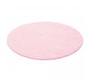 Tapis Shaggy 80x80 Rond Uni L Rose