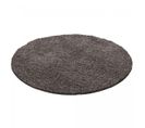 Tapis Poils Longs Shaggy Ø80cm Rond Tissé Taupe Motif Uni Uni L