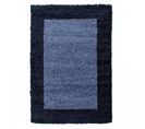 Tapis Poils Longs Shaggy 60x110 Rectangle Tissé Bleu Et Bleu Foncé