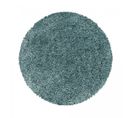 Tapis Poils Longs Shaggy Ø120cm Rond Tissé Bleu Motif Uni Uni I