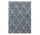 Tapis Berbère 60x110 Tissé Motif Losange Shaggy à Gris