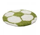 Tapis Enfant Ø100cm Rond Tissé Vert Et Crème Shaggy Foot