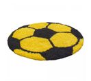 Tapis Enfant Ø100cm Rond Tissé Jaune Et Noir Shaggy Foot