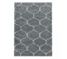 Tapis Shaggy 200x290 Rectangle Tissé Gris Et Crème Motif Scandinave Scandinav A