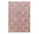 Tapis Shaggy 60x110 Rectangle Tissé Rose Crème Et Me Motif Scandinave