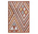 Tapis Chambre 120x160 Tissé Orange Et Gris Rectangle Motif Ethnique Solga B