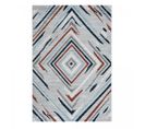 Tapis Chambre 150x220 Tissé Orange Et Bleu Rectangle Motif Géométrique Solga E