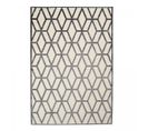 Tapis Chambre 120x160 Tissé En Viscose Crème Et Noir Rectangle Motif Scandinave