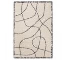 Tapis Shaggy 160x230 Rectangle Tissé Crème Motif Abstrait Arstyle