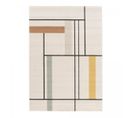 Tapis Chambre 120x170 Tissé Beige Et Jaune Rectangle Motif Géométrique Contemrec