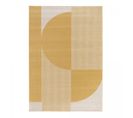 Tapis Chambre 120x170 Tissé Beige Et Jaune Rectangle Motif Géométrique Contuni