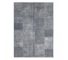 Tapis Salon 155x230 Tissé Gris Et Bleu Rectangle Motif Faux Uni Nikal