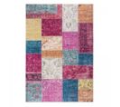 Tapis Chambre 120x170 Tissé Rose Et Jaune Rectangle Motif Géométrique Nikol