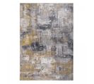 Tapis Chambre 120x170 Tissé Gris Et Jaune Rectangle Motif Faux Uni Nikol