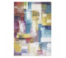 Tapis Chambre 120x170 Tissé Jaune Et Bleu Rectangle Motif Faux Uni Nikel