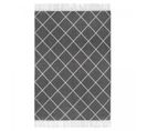 Tapis Salon 140x200 Tissé En Coton Gris Et Blanc Rectangle Motif Géométrique