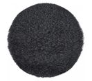 Tapis Shaggy Ø100cm Rond Tufté Gris Foncée Motif Uni Lavent