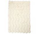 Tapis Shaggy 120x170 Rectangle Fait Main Crème En Laine Motif Uni Flokata