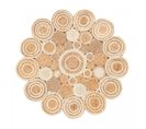 Tapis Rond 160x160 Rond Wood Beige,blanc