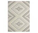 Tapis Salle à Manger 160x230 Tissé Crème Rectangle Motif Ethnique Baime