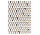 Tapis Grand Salon 200x290 Tissé Jaune Et Crème Rectangle Motif Géométrique