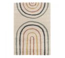 Tapis Shaggy 80x150 Rectangle Tissé Bleu Et Beige Motif Géométrique Aurora 4