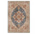 Tapis Salon 120x160 Tissé Bleu Et Marron Rectangle Motif Oriental Vivace 1