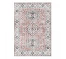 Tapis Salon 120x160 Tissé Rose Et Gris Rectangle Motif Oriental Vivace 2