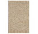 Tapis Salon 120x160 Tissé Beige Rectangle Motif Géométrique Cerotea