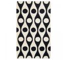 Tapis Chambre 90x160 Fait Main En Laine Blanc Et Noir Rectangle Motif Simple