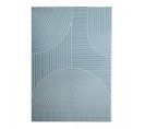 Tapis Salon 160x225 Tissé Bleu Rectangle Motif Géométrique Arcrol