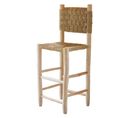 Tabouret De Bar Bois Avec Dossier - 40x40x108 Cm - Naturel