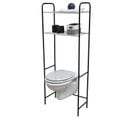 Meuble Wc 2 Tablettes Pour Toilettes Noir Et Chrome - Noir