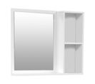 Miroir Mural De Salle De Bain 2 Niches Et 1 Étagère 60 X 48 Cm Blanc Miami