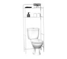 Meuble Dessus De Toilettes Wc Avec 2 Tablettes En Métal Blanc H 151.5 Cm