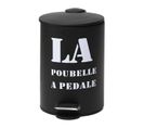 Poubelle à Pédale 3l En Métal Noir Imprimé